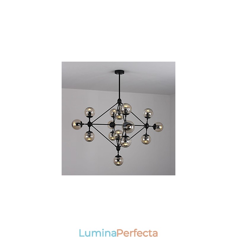 Candelabru 15 Lumini Sticla Bile Lumini Retro Exterior Garaj Metal