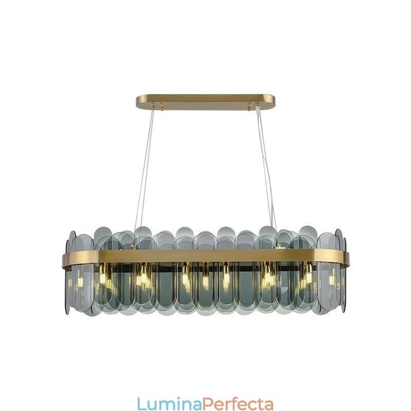 Plafoniera minimalistă din sticlă de culoare unică dreptunghiulară