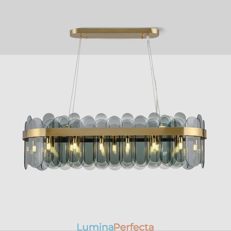 Plafoniera minimalistă din sticlă de culoare unică dreptunghiulară
