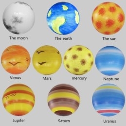 Lampă suspendată Nordic Planet Design Candelabru unic cu planete ale sistemului solar