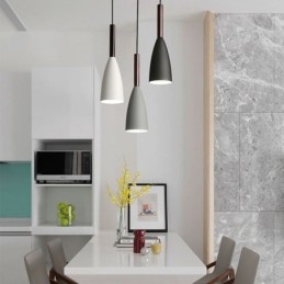 Lampă suspendată modernă, simplă, cu trei lumini, cafenea creativă din aluminiu