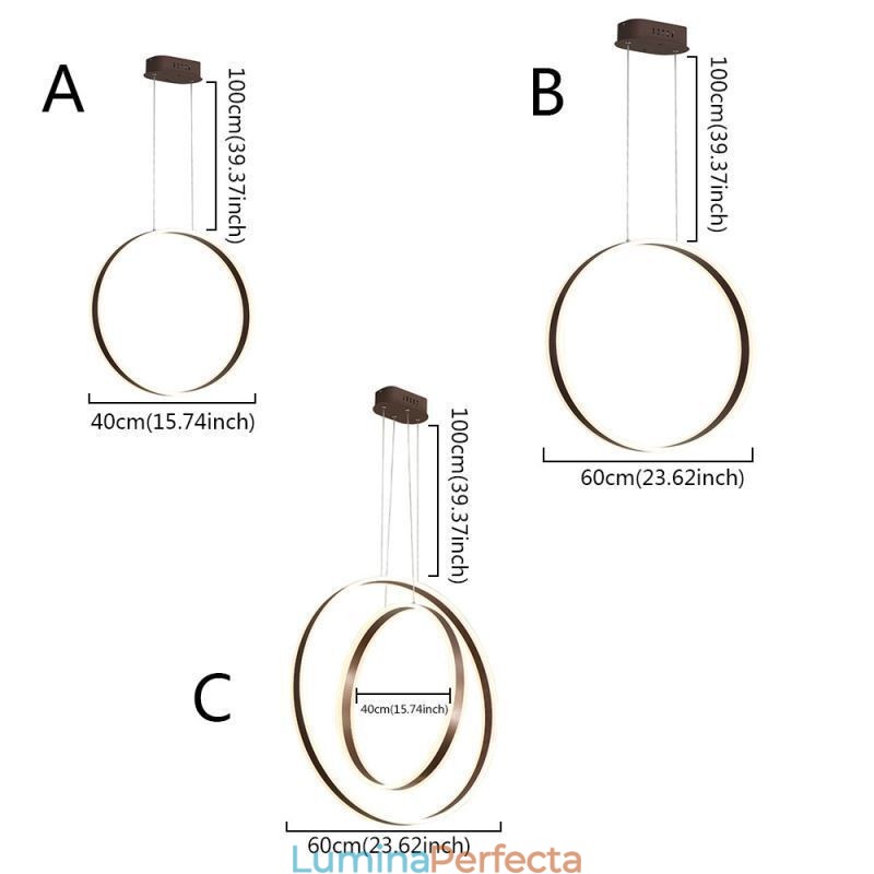 Lampă suspendată nordică Lampă suspendată acrilică în formă de inel
