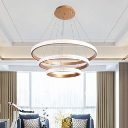 Lampă suspendată modernă din acrilic cu 3 inele 80+60+40cm