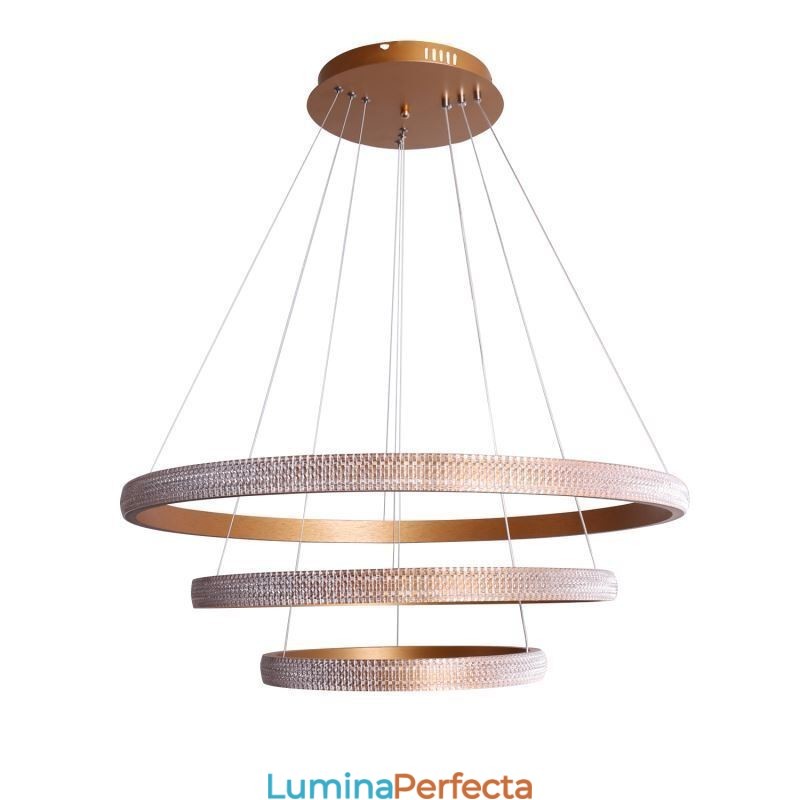 Lampă suspendată modernă din acrilic cu 3 inele 80+60+40cm