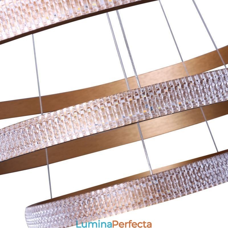 Lampă suspendată modernă din acrilic cu 3 inele 80+60+40cm