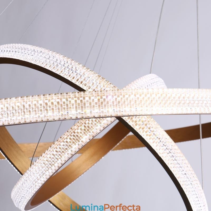 Lampă suspendată modernă din acrilic cu 3 inele 80+60+40cm
