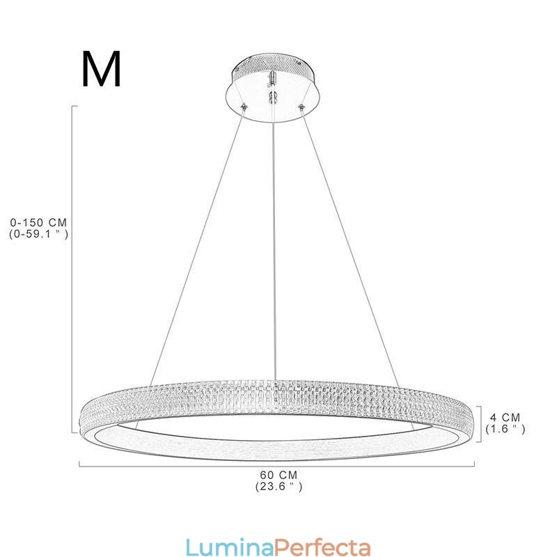 Lampă suspendată inel Corp de iluminat acrilic minimalist