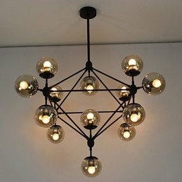 Candelabru 15 Lumini Sticla Bile Lumini Retro Exterior Garaj Metal