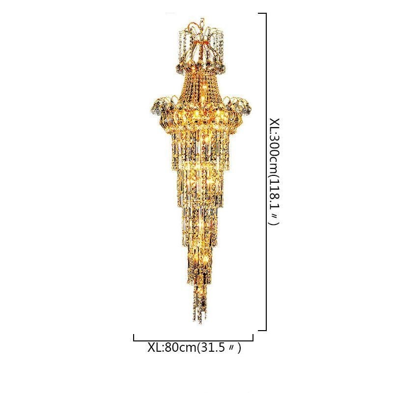 Candelabru de cristal cu pandantiv lung european
