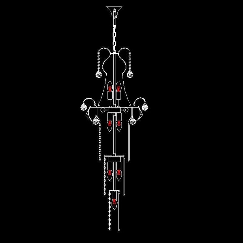 Candelabru de cristal cu pandantiv lung european