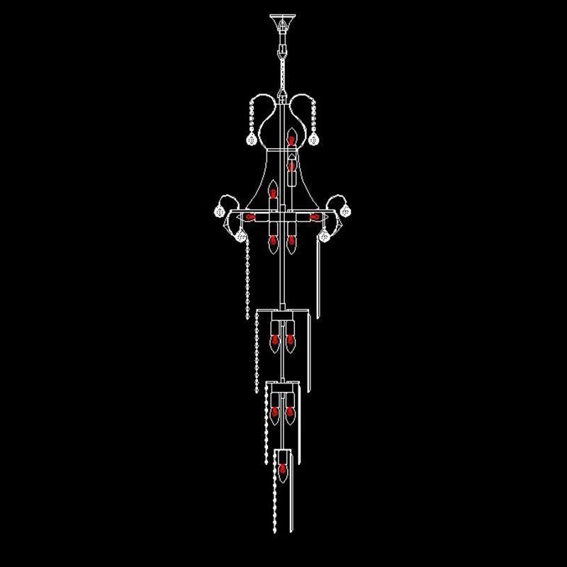 Candelabru de cristal cu pandantiv lung european