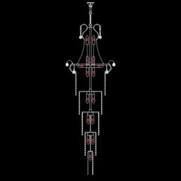 Candelabru de cristal cu pandantiv lung european