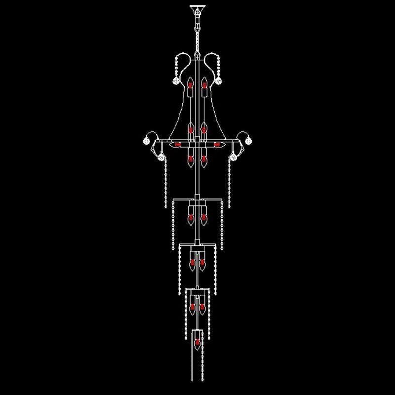 Candelabru de cristal cu pandantiv lung european