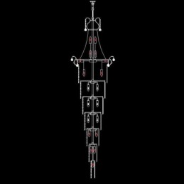 Candelabru de cristal cu pandantiv lung european
