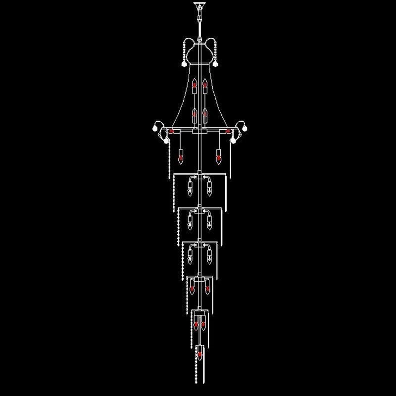 Candelabru de cristal cu pandantiv lung european