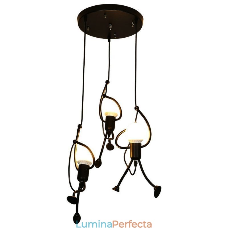 Lampă suspendată modernă Lampă creativă în formă de omuleț Lumină individuală pentru casă