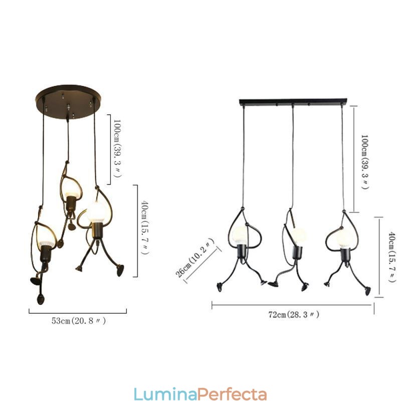 Lampă suspendată modernă Lampă creativă în formă de omuleț Lumină individuală pentru casă