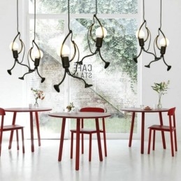 Lampă suspendată modernă Lampă creativă în formă de omuleț Lumină individuală pentru casă