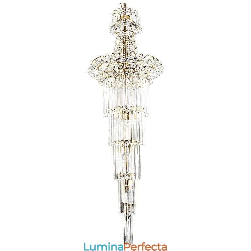 Candelabru de cristal cu pandantiv lung elegant