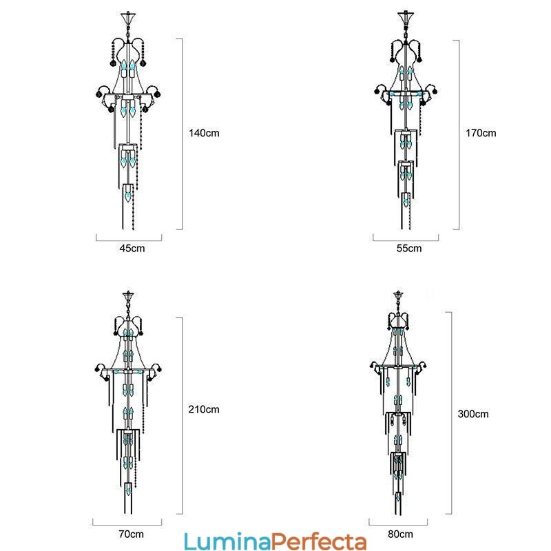 Candelabru de cristal cu pandantiv lung elegant