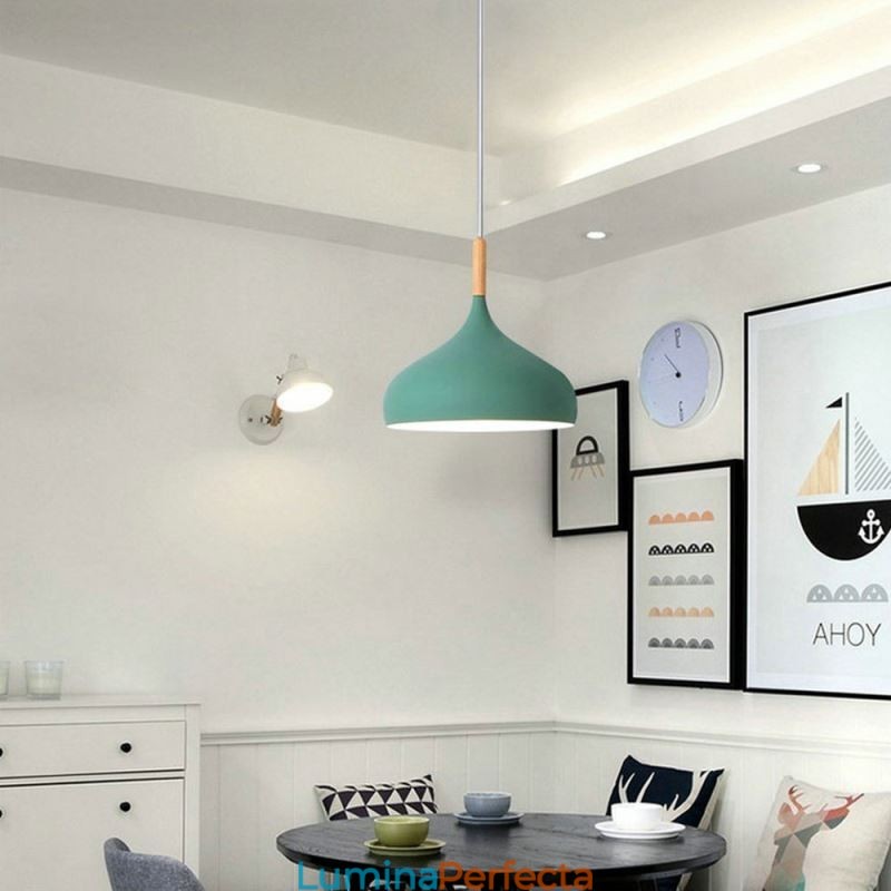Lampă suspendată modernă Lampă macaron din aluminiu Lumină reglabilă acasă