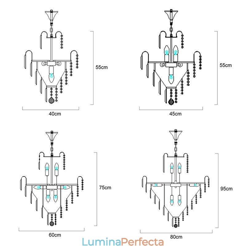 Candelabru conic modern, elegant, de cristal