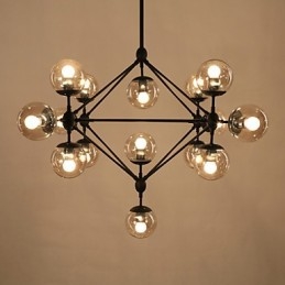Candelabru 15 Lumini Sticla Bile Lumini Retro Exterior Garaj Metal