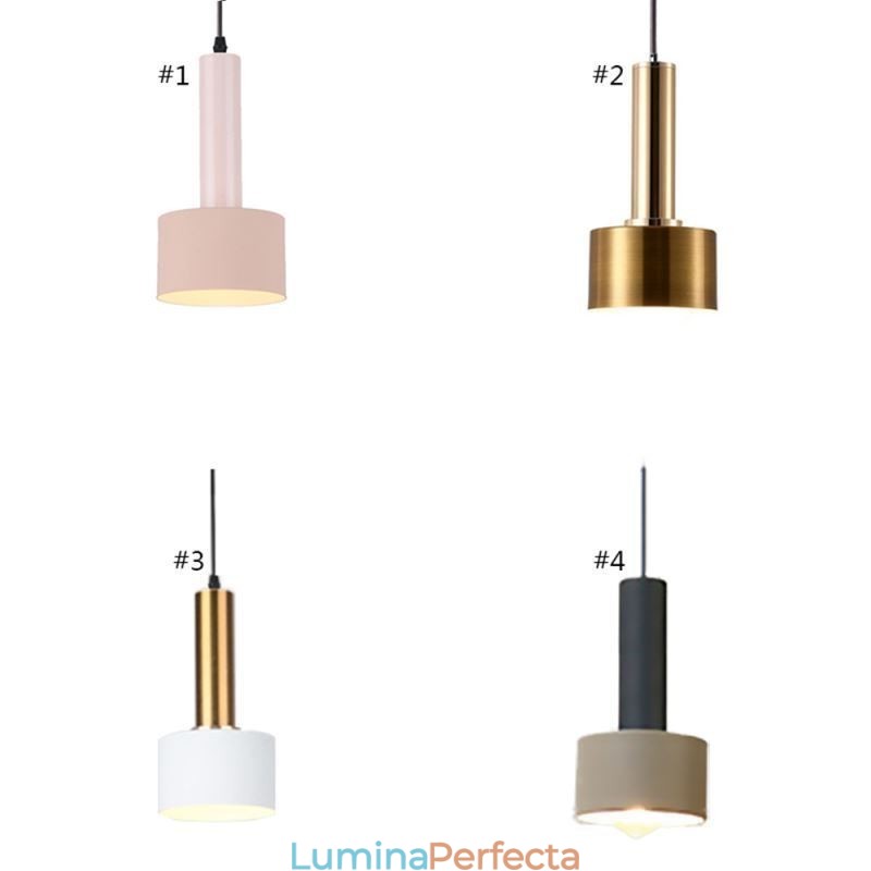 Lampă suspendată modernă, simplă, în formă de cilindru. Lampă de iluminat din aluminiu