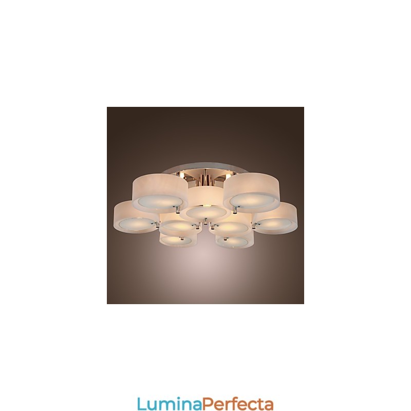 Candelabru modern, contemporan, din metal cromat, montat încastrat