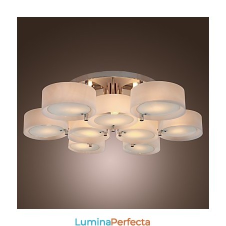 Candelabru modern, contemporan, din metal cromat, montat încastrat Candelabru modern, contemporan, din metal cromat, montat încastrat