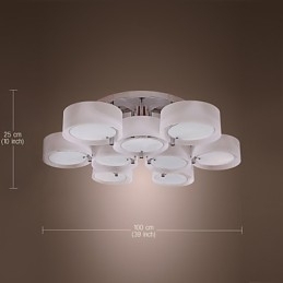 Candelabru modern, contemporan, din metal cromat, montat încastrat