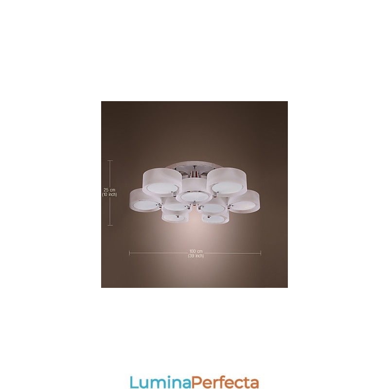 Candelabru modern, contemporan, din metal cromat, montat încastrat