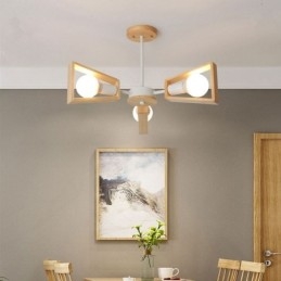 Candelabru modern în formă de evantai Lampă elegantă din lemn