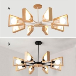 Candelabru modern în formă de evantai Lampă elegantă din lemn