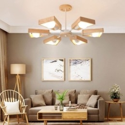 Candelabru modern în formă de evantai Lampă elegantă din lemn