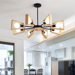 Candelabru modern în formă de evantai Lampă elegantă din lemn