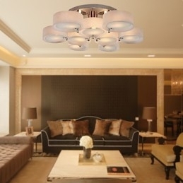 Candelabru modern, contemporan, din metal cromat, montat încastrat