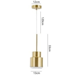 Lampă suspendată din sticlă postmodernă Lampă cu cilindru auriu Lumină strălucitoare