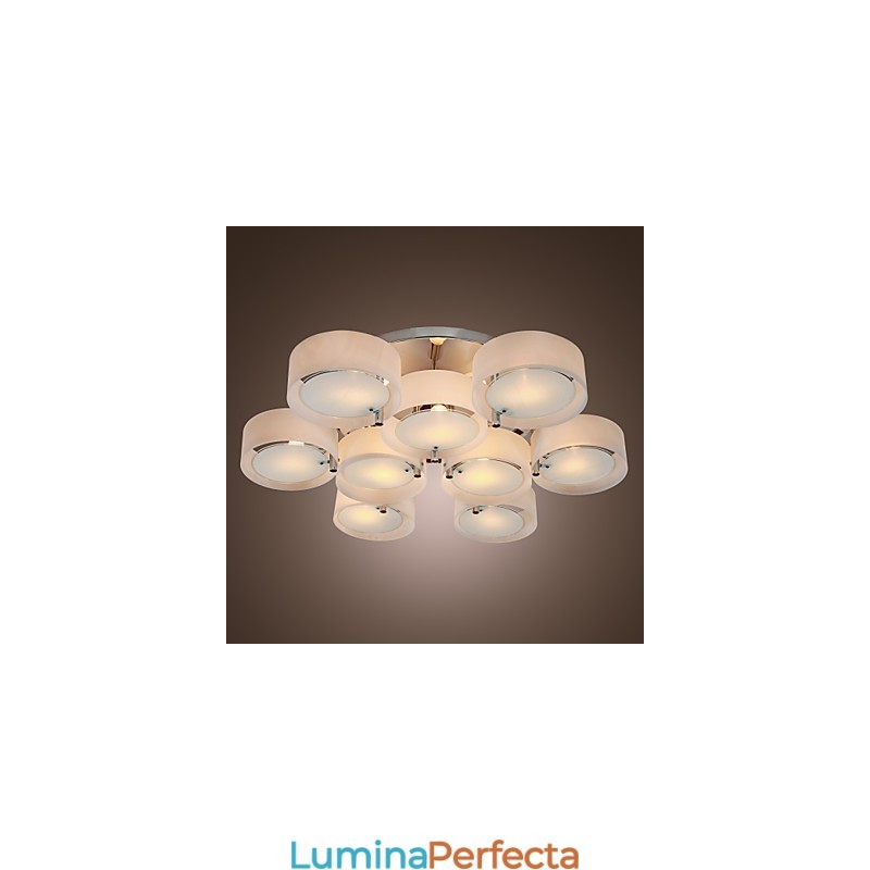 Candelabru modern, contemporan, din metal cromat, montat încastrat