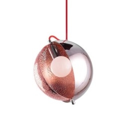 Lampă suspendată modernă din aur roz Abajur din sticlă pe jumătate rotundă Lumină decorativă Cafe