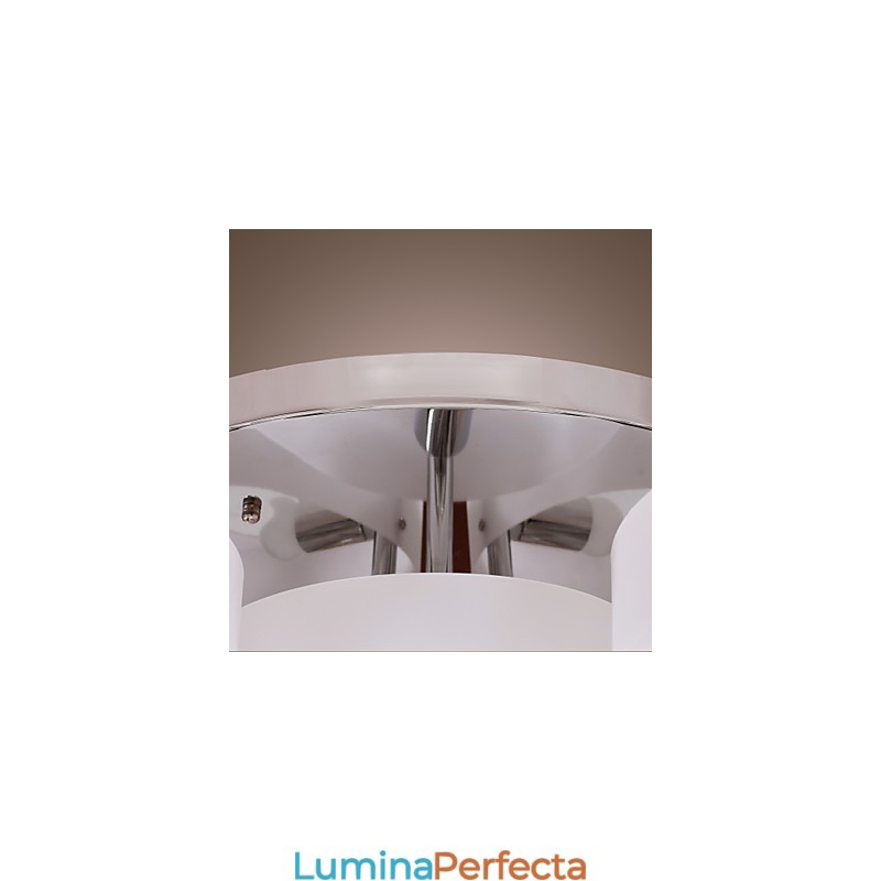 Candelabru modern, contemporan, din metal cromat, montat încastrat