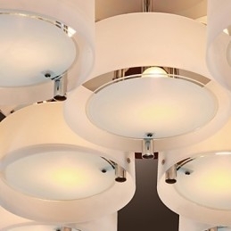 Candelabru modern, contemporan, din metal cromat, montat încastrat