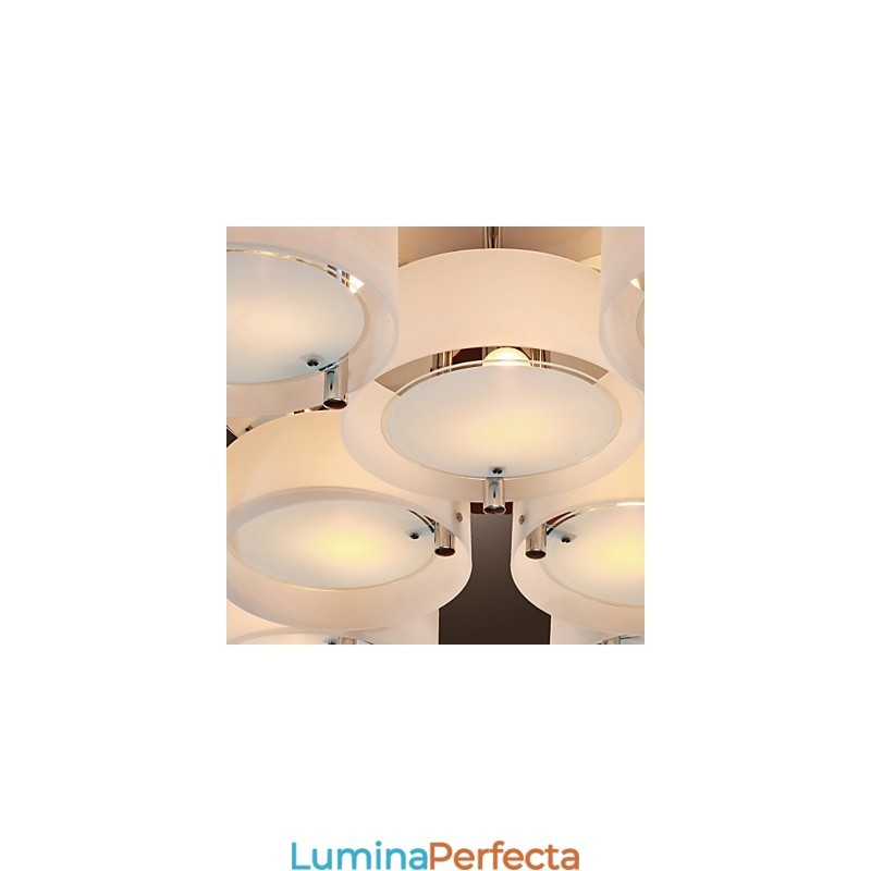 Candelabru modern, contemporan, din metal cromat, montat încastrat