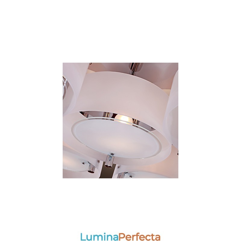 Candelabru modern, contemporan, din metal cromat, montat încastrat