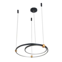 Lampă suspendată Circle Negru 2 Inele