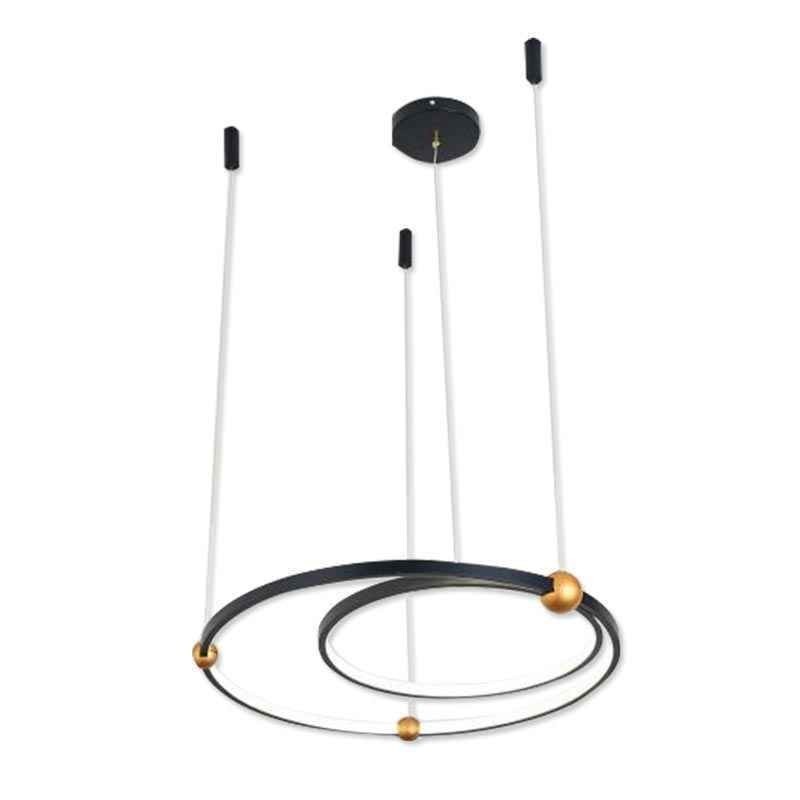 Lampă suspendată Circle Negru 2 Inele