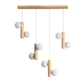 Lampă suspendată din lemn Magic Bean Cluster Plafoniera Island