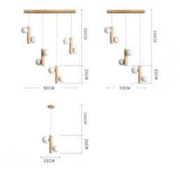 Lampă suspendată din lemn Magic Bean Cluster Plafoniera Island