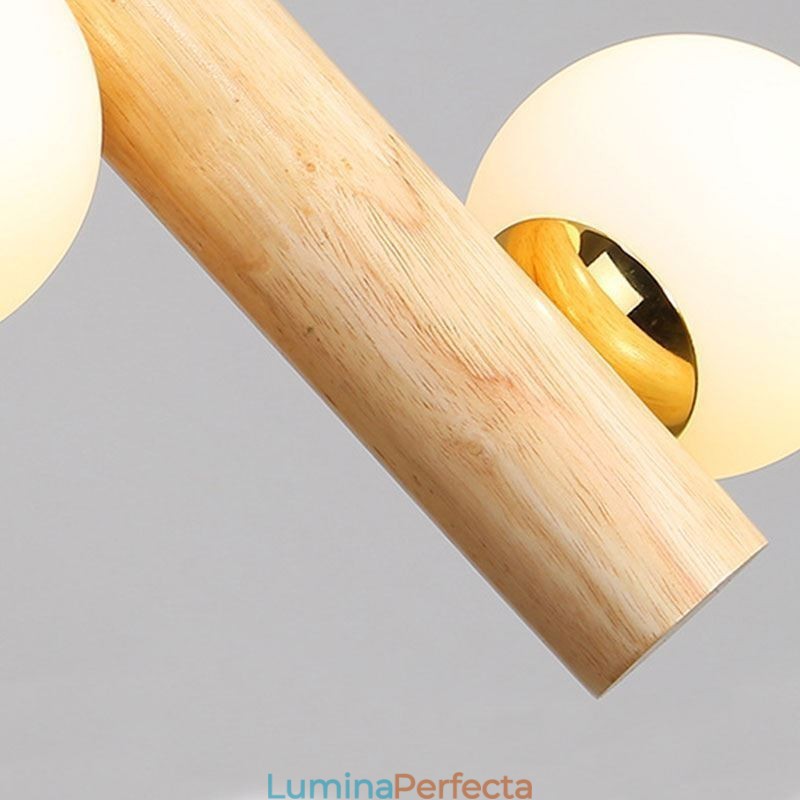 Lampă suspendată din lemn Magic Bean Cluster Plafoniera Island