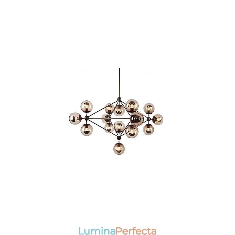 Candelabru 15 Lumini Sticla Bile Lumini Retro Exterior Garaj Metal